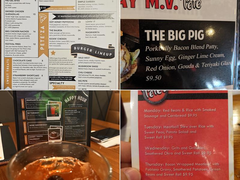 Pete's On Johnston Menu