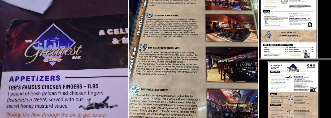 The Greatest Bar Menu