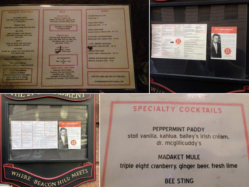 21st Amendment Menu
