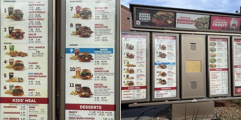 Wendy's Menu