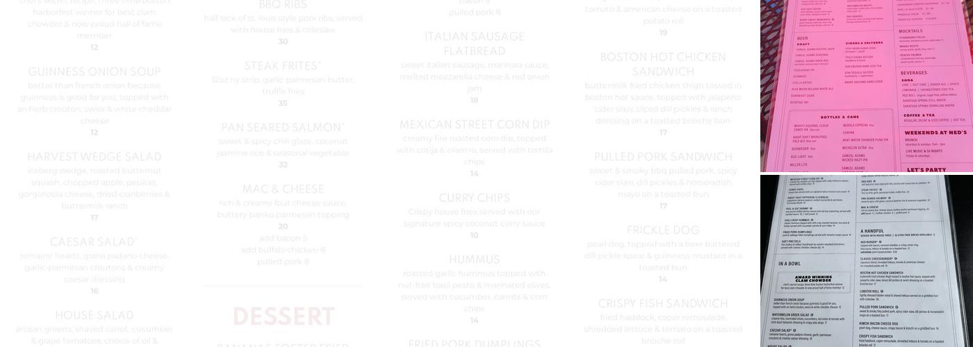 Ned Devine's Irish Pub Menu