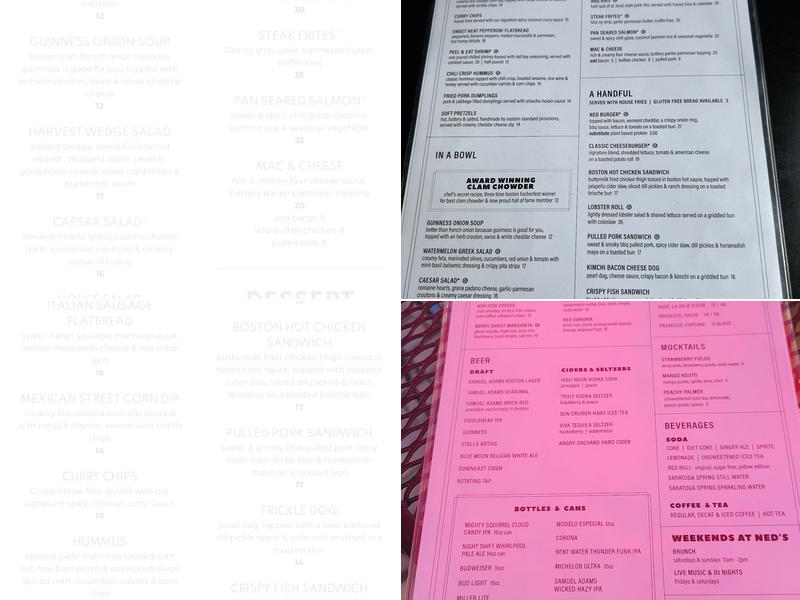 Ned Devine's Menu