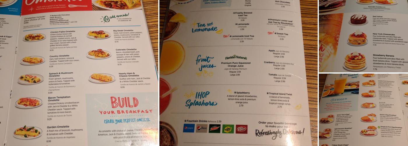 IHOP Menu