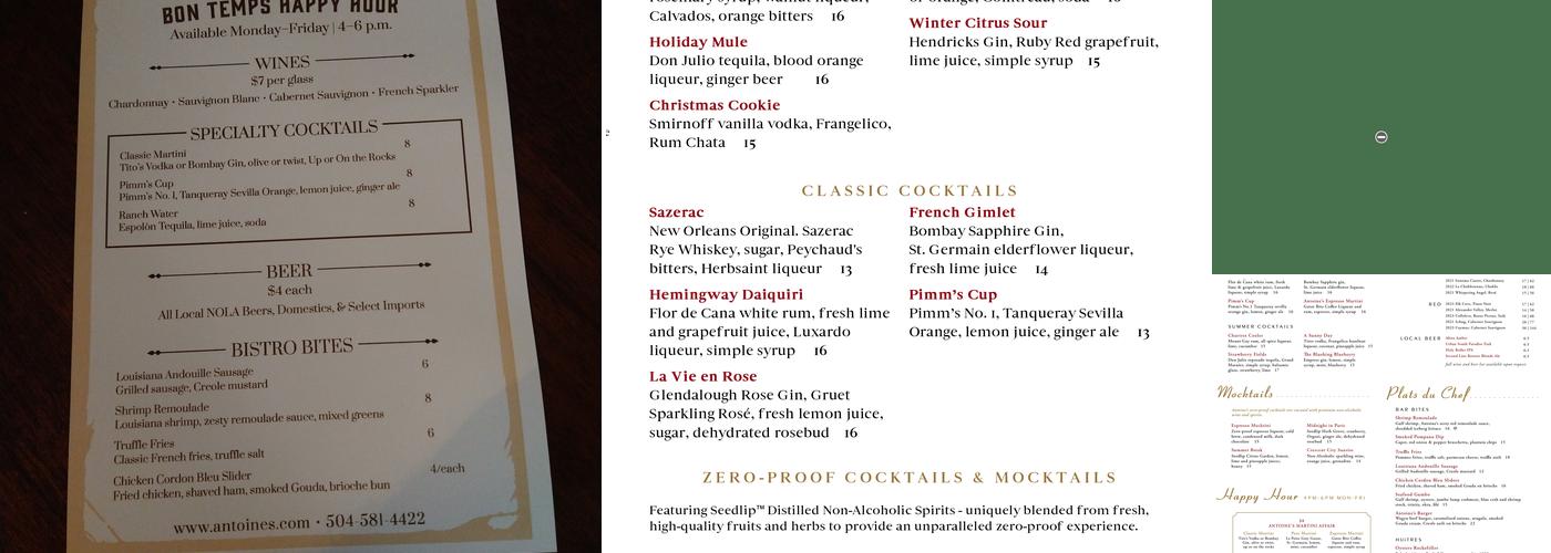 Hermes Bar Menu