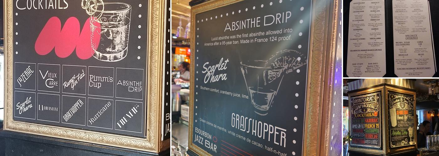 Bourbon 'O' Bar Menu