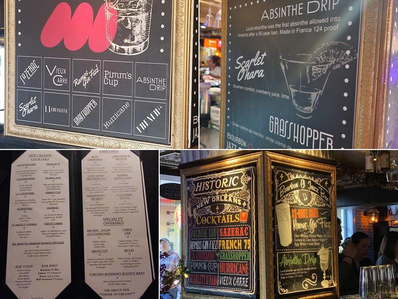 Bourbon 'O' Bar Menu