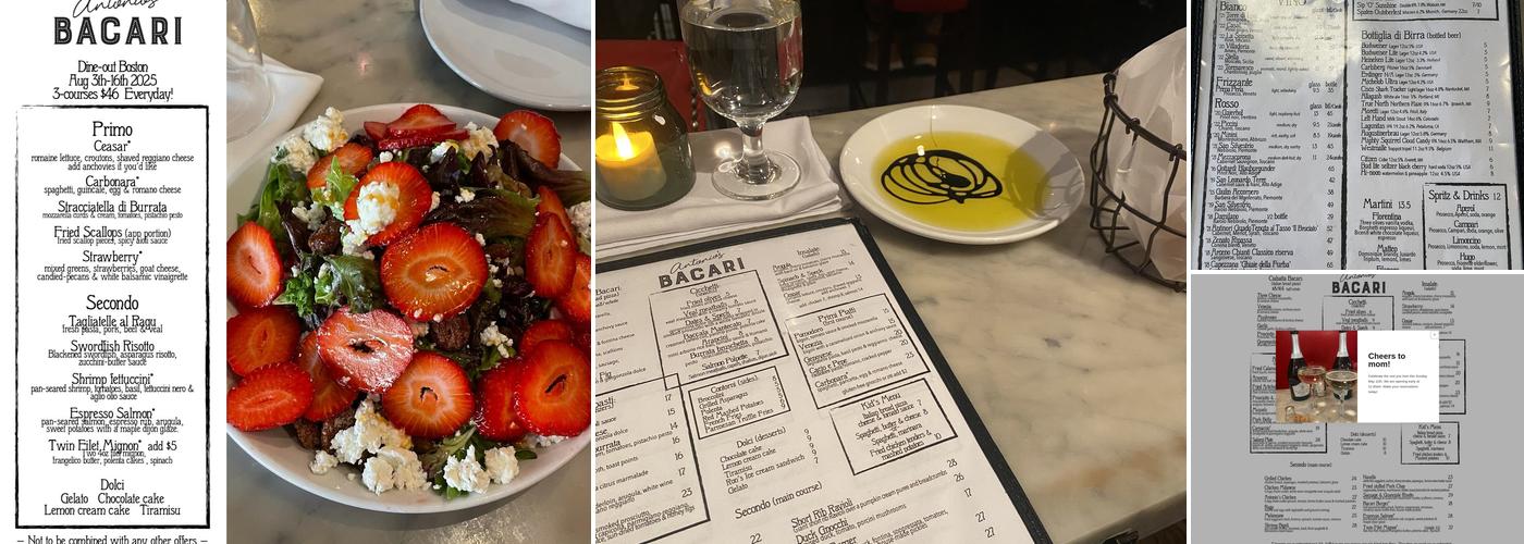 Antonio's Bacaro Menu