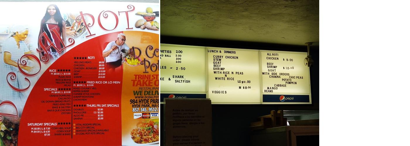 D Coal Pot Menu