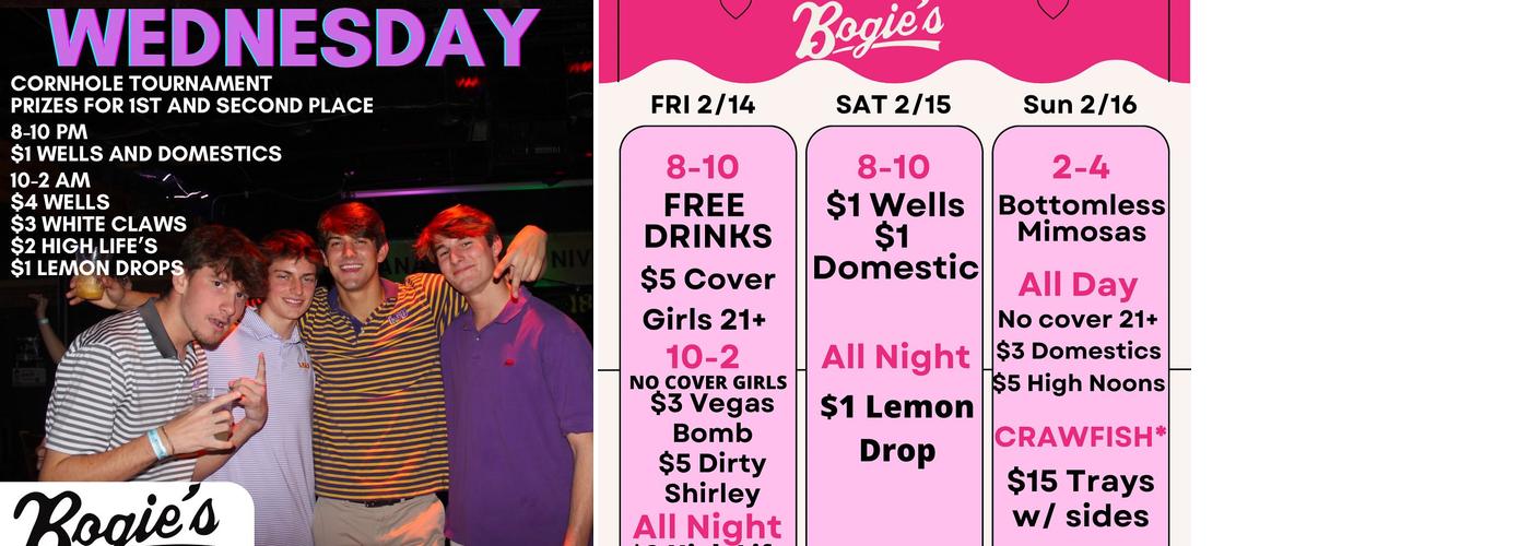 Bogie's Menu