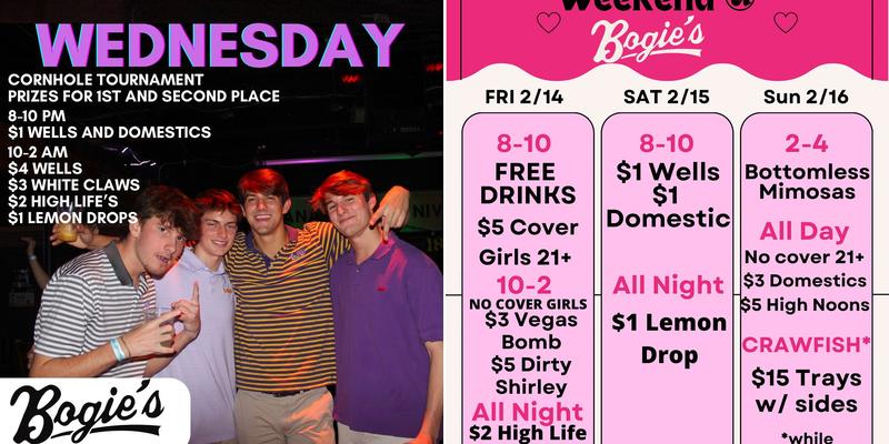 Bogie's Menu