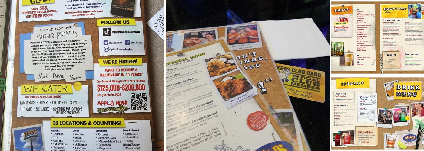 Pluckers Wing Bar Menu