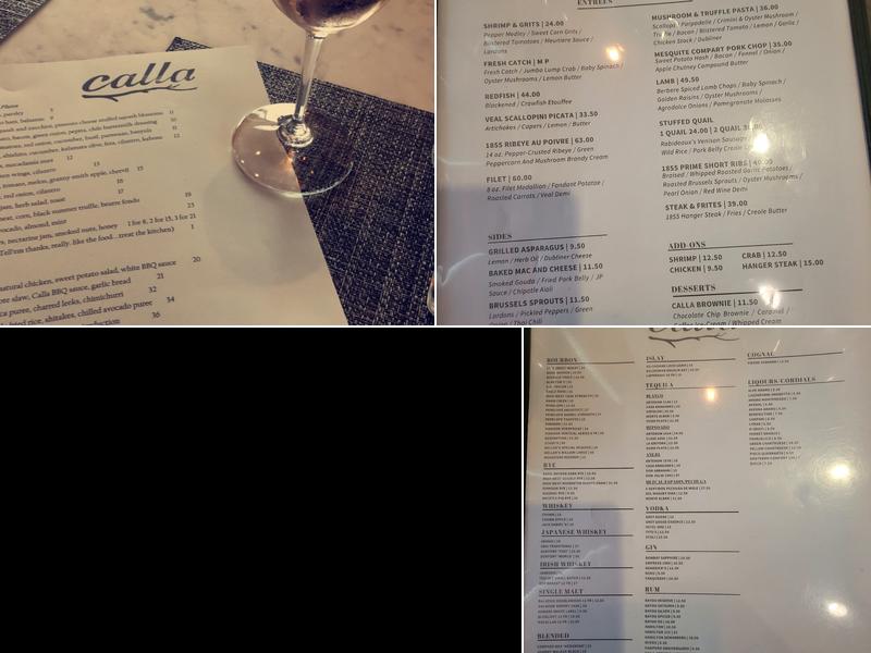 Restaurant Calla Menu
