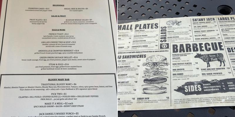 Jack After Dark Menu