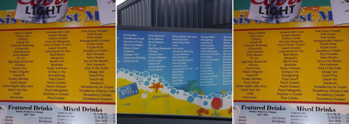 Oasis Daiquiris Menu