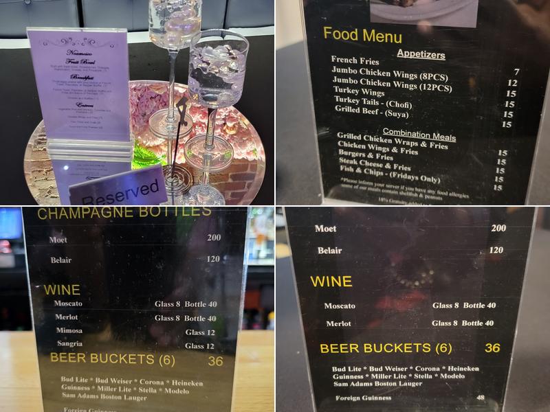 Noamesco International Bar & Lounge Menu