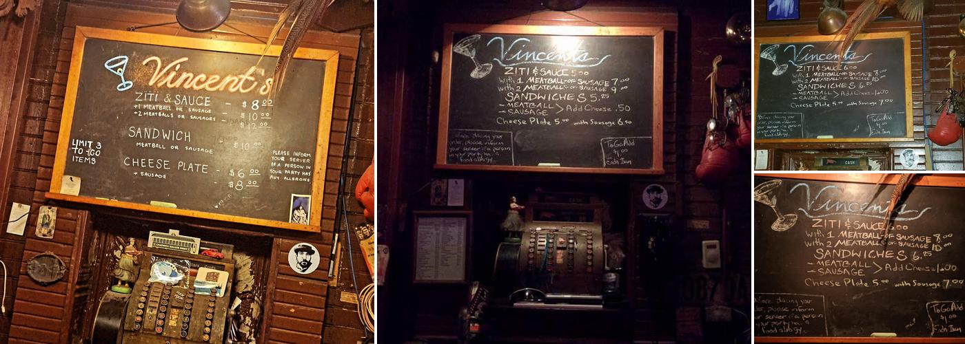 Vincent's Menu