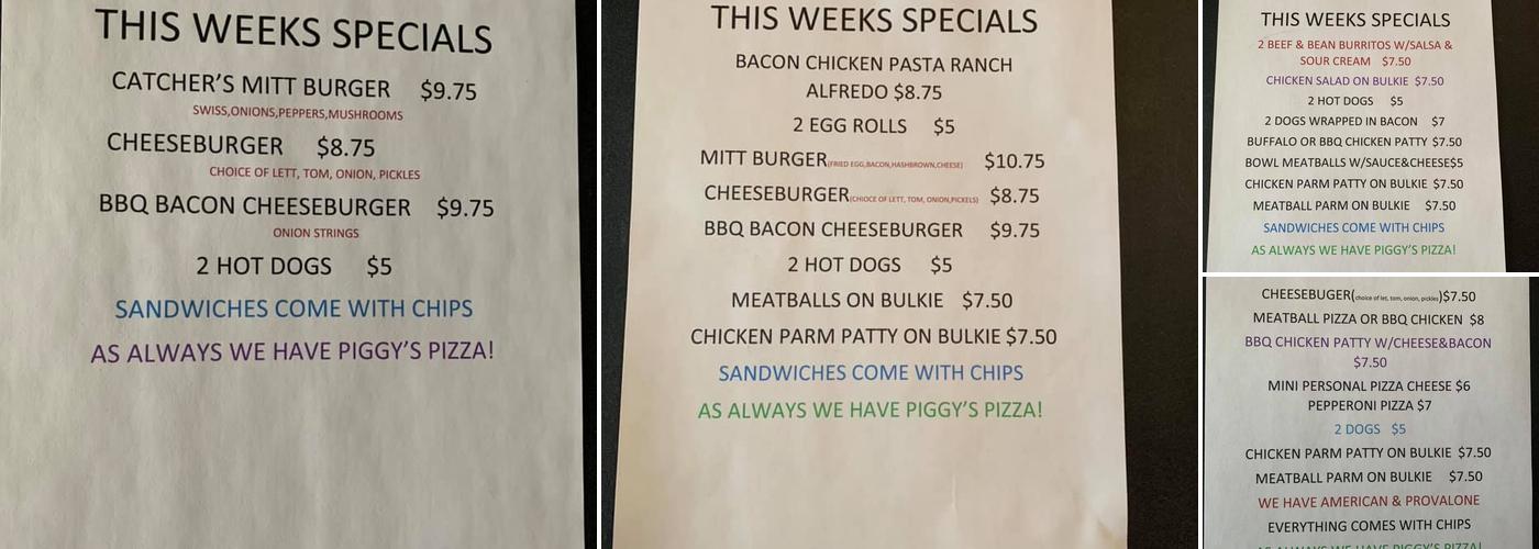 Catcher's Mitt Menu
