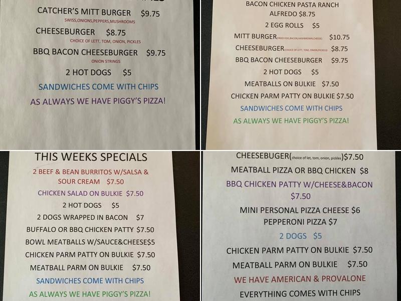 Catcher's Mitt Menu