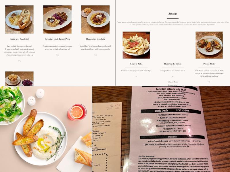 Grendel's Den Restaurant & Bar Menu