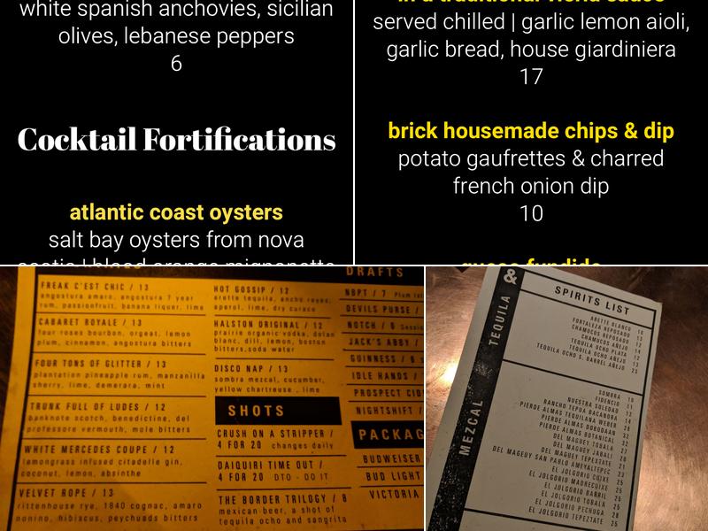Brick & Mortar Menu
