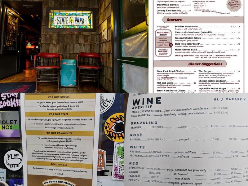State Park Menu