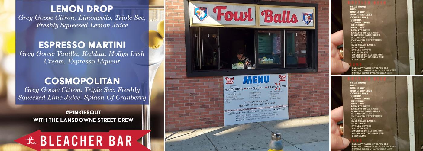 Bleacher Bar Menu