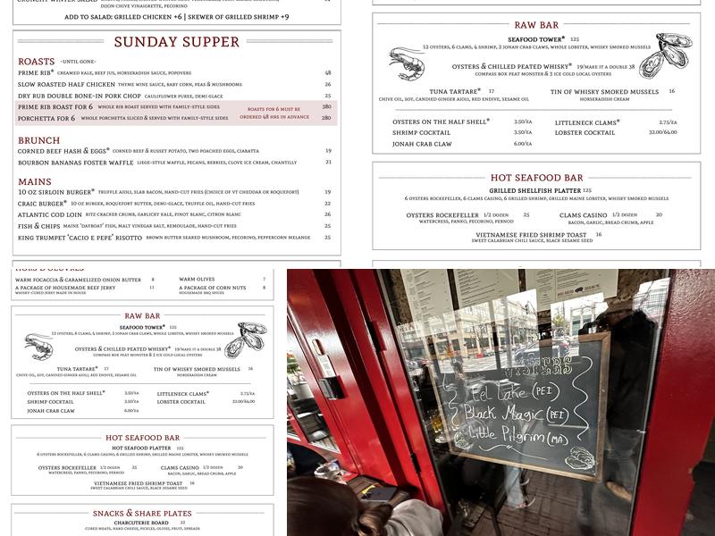 Citizen Public House & Oyster Bar Menu