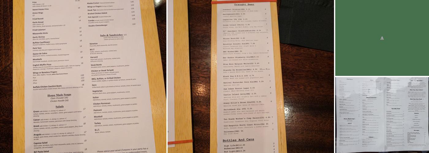 Cinderella's Menu