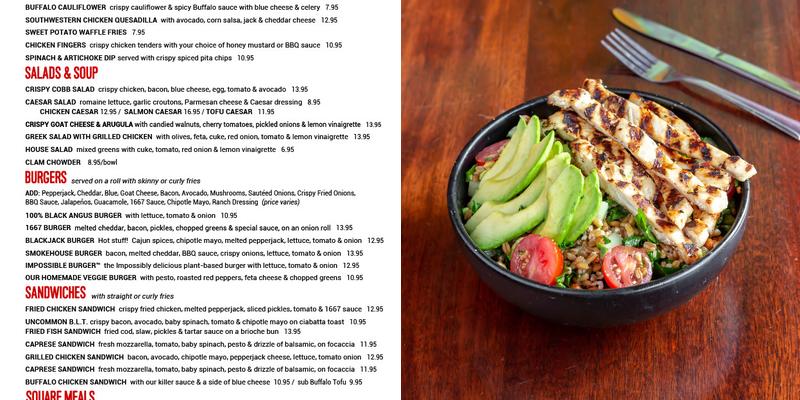 Lizard Lounge Menu