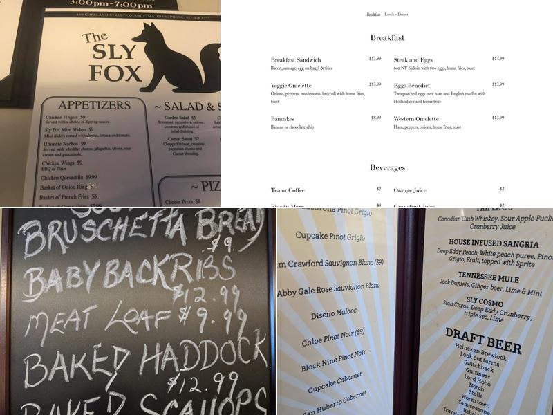 Sly Fox Tavern Menu