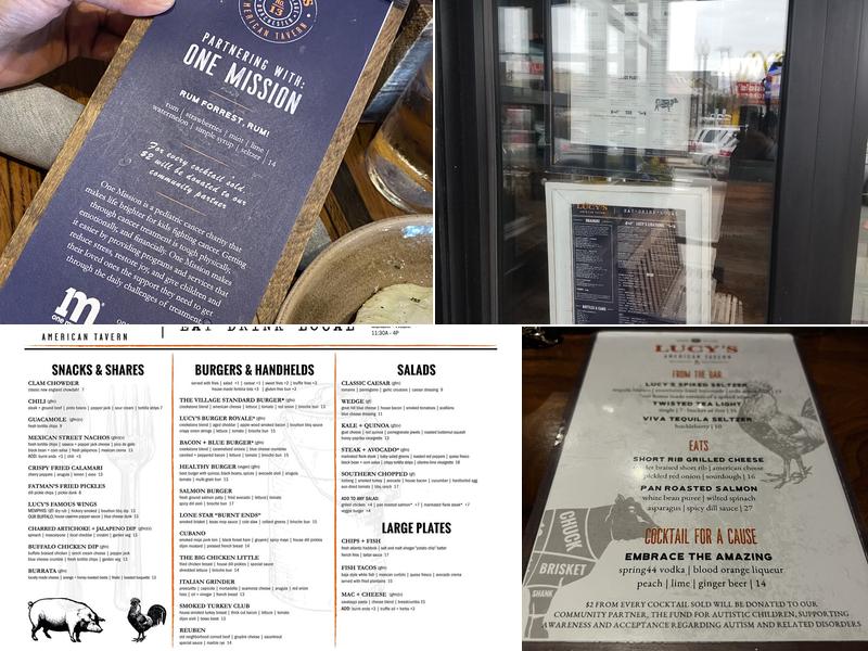 Lucy's American Tavern Menu
