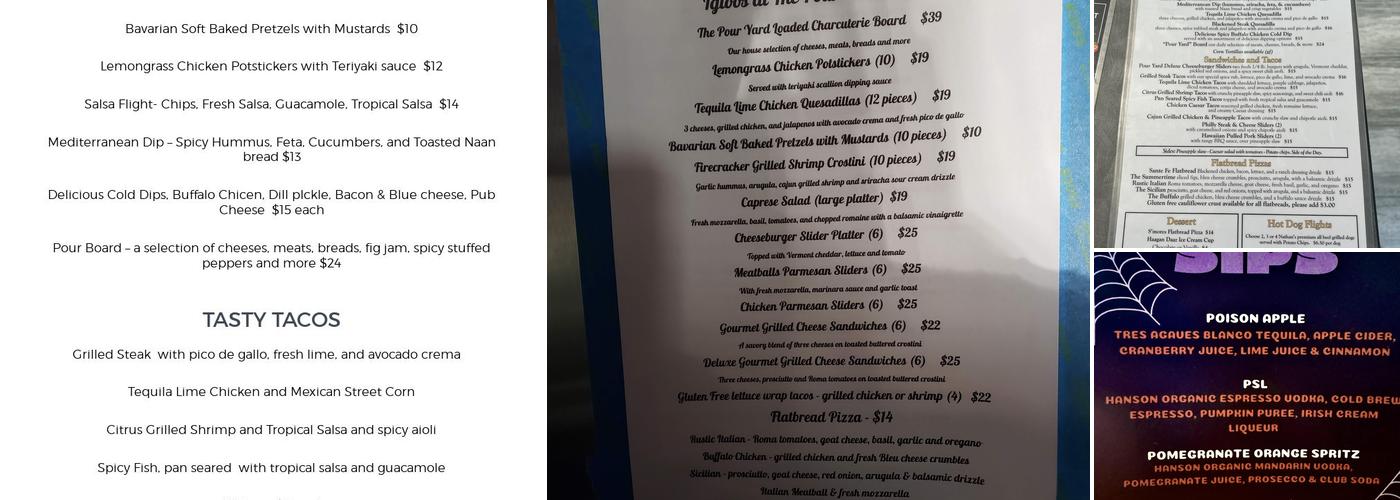 The Pour Yard Menu