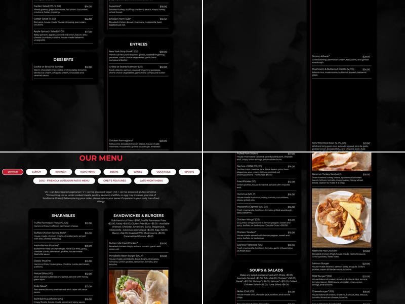 Baramor Menu