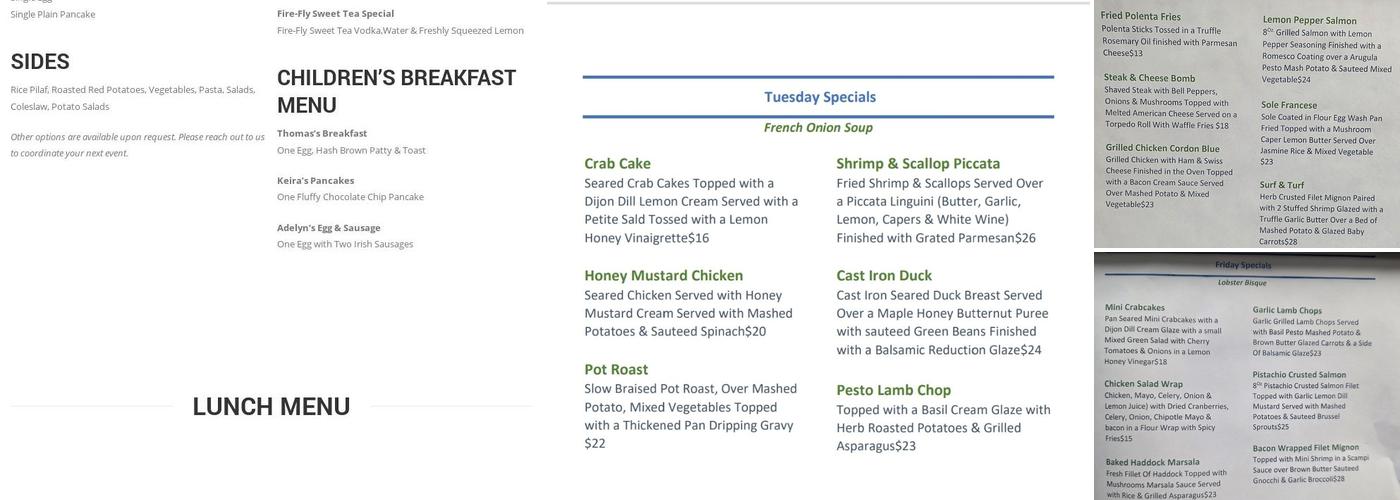 Corrib Pub Menu