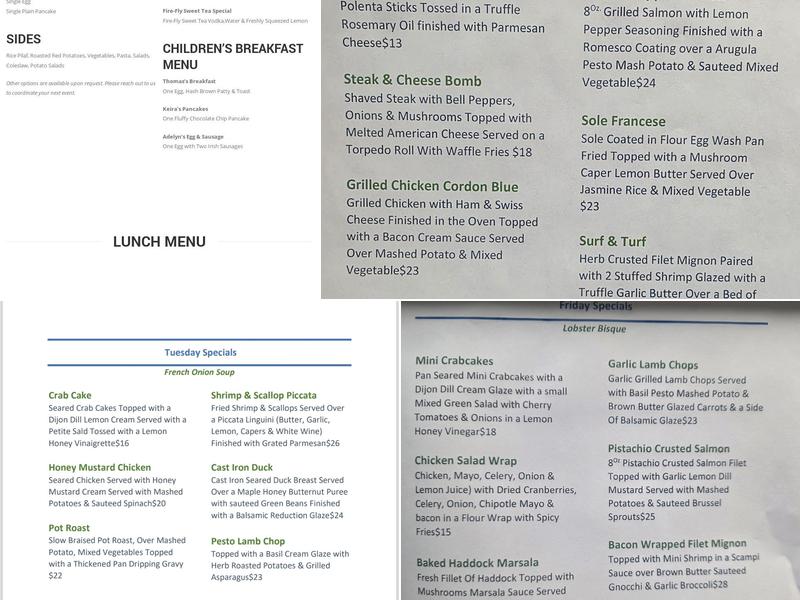 Corrib Pub Menu