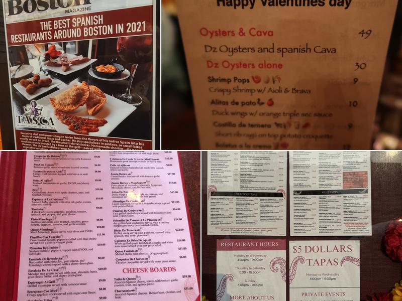 Tasca Restaurant Menu