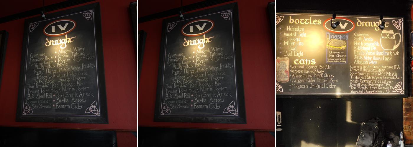 Irish Village Menu