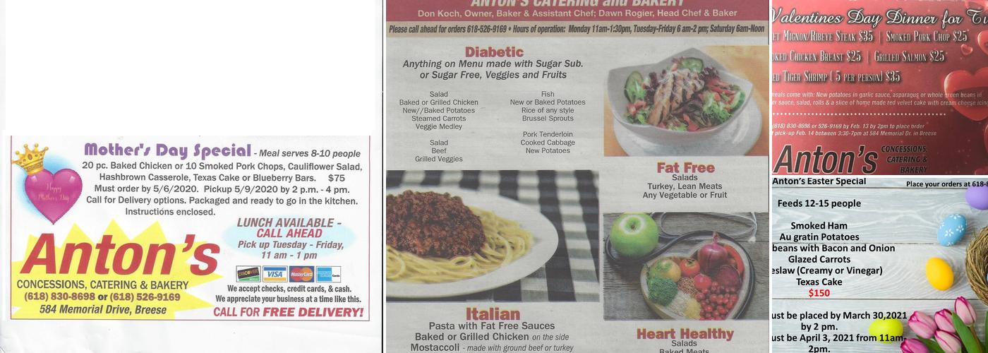 Anton's Catering Menu