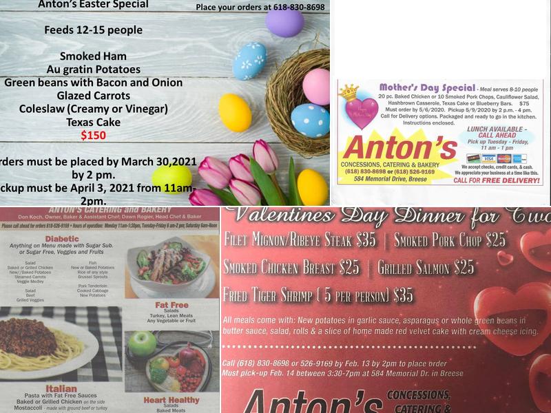 Anton's Catering Menu