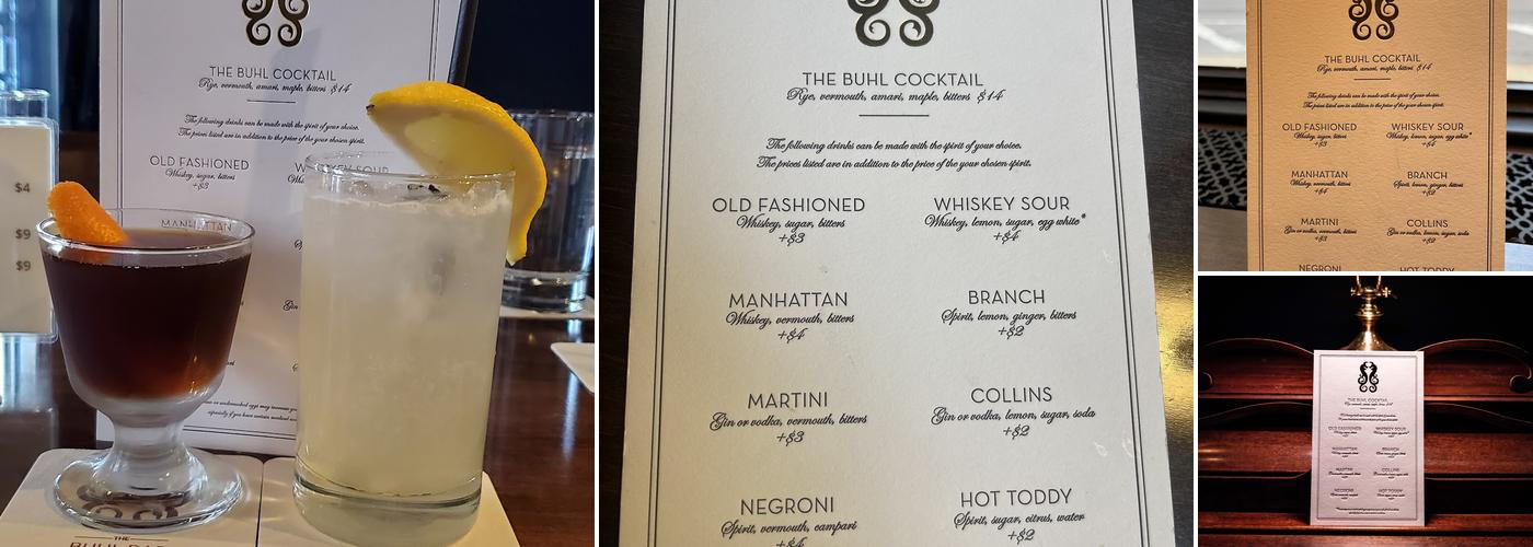 Buhl Bar Menu