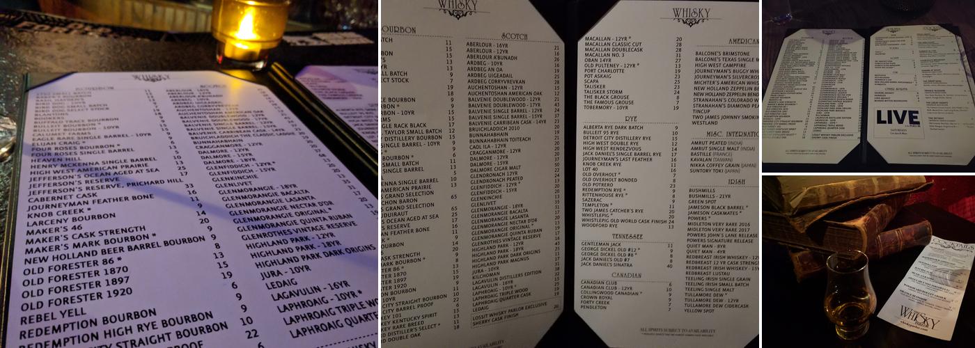 The Whisky Parlor Menu