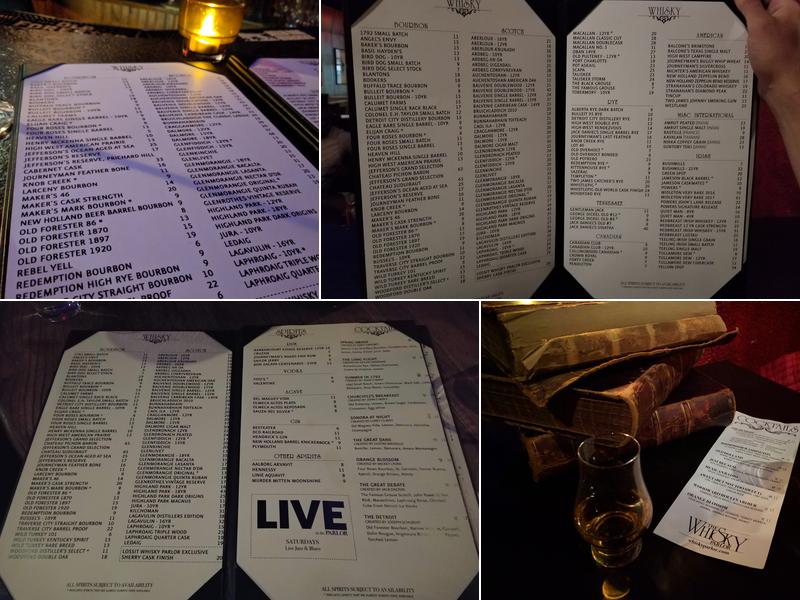 The Whisky Parlor Menu