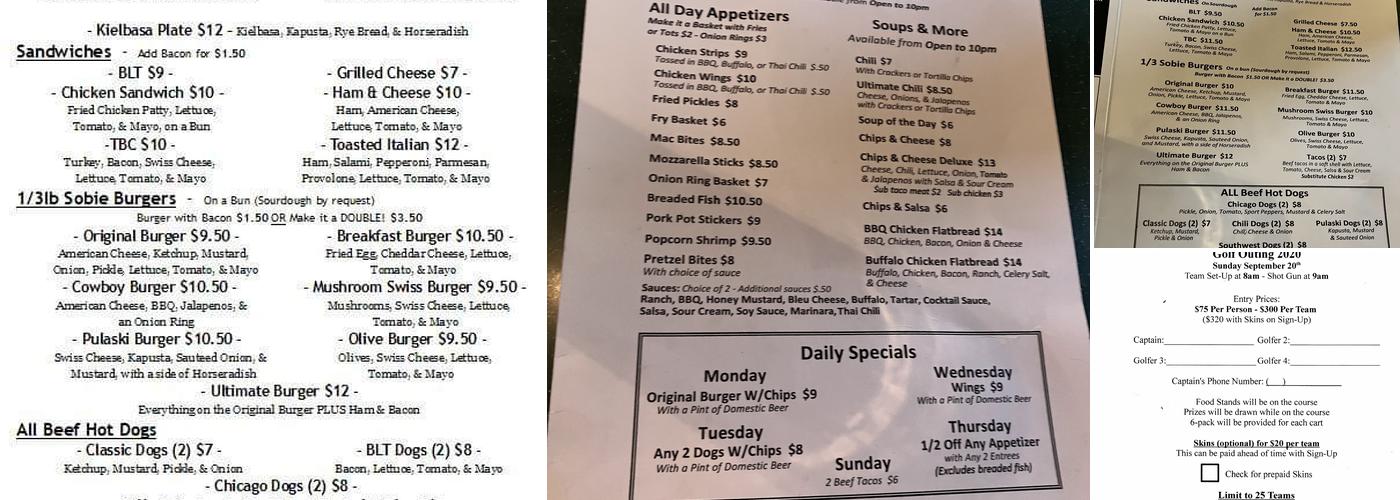 Putt Putt's Bar Menu