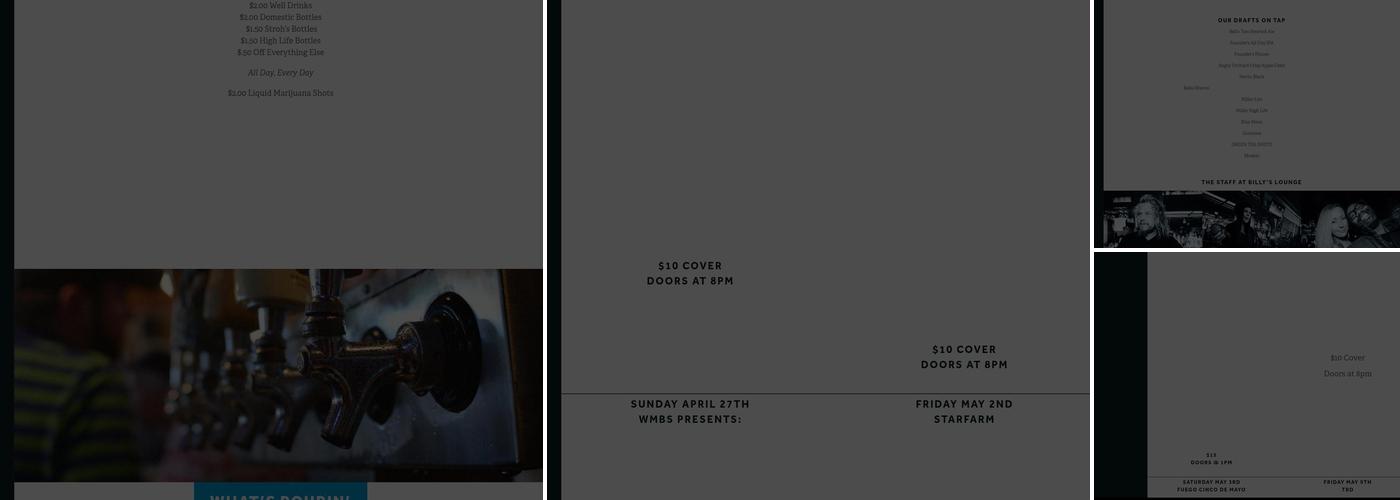 Billy's Lounge Menu