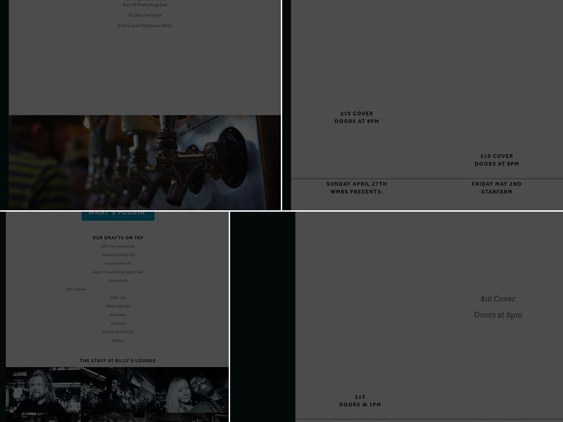 Billy's Lounge Menu