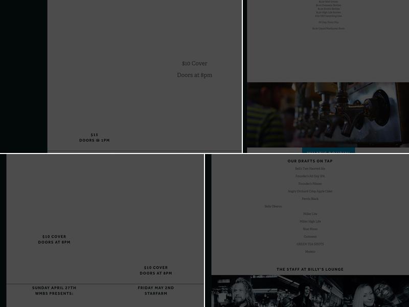 Billy's Lounge Menu