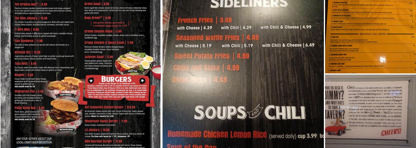 Jimmy's Tavern Menu
