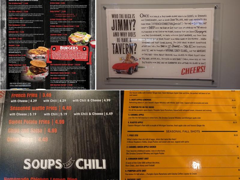 Jimmy's Tavern Menu