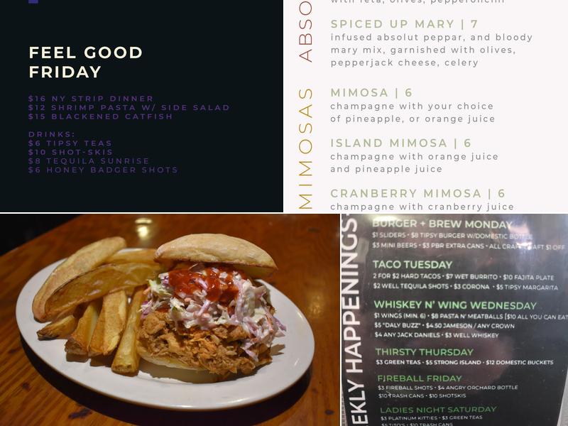 Tipsy McStaggers Menu