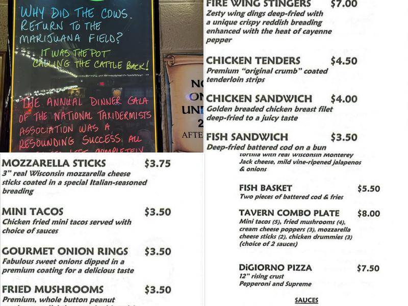 Ryan Tavern Menu